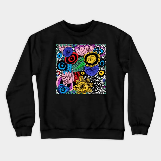 My garden full of flowers, Flower patterns Crewneck Sweatshirt by zzzozzo